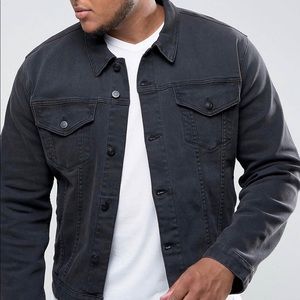 Black stretch denim jacket
